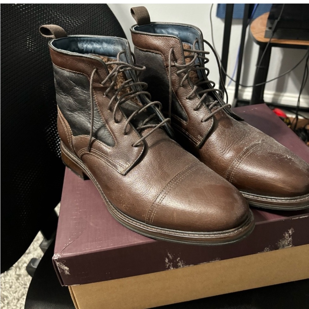 Johnson and Murphy cap toe boots